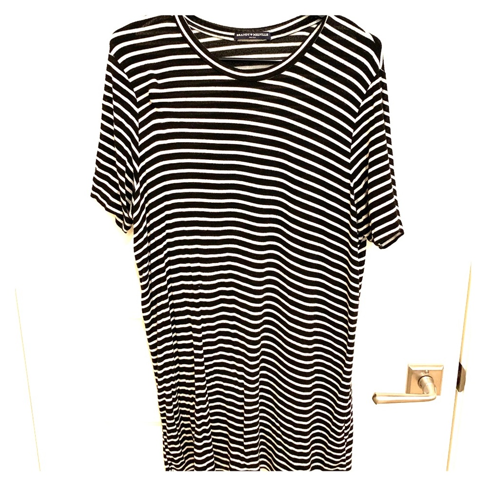 Black and white stripped tshirt dress